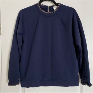 J crew ruffle neck pullover sweatshirt